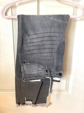 KanCan Grey Distressed Skinny Jeans High Rise Size 30x28 Raw Hem